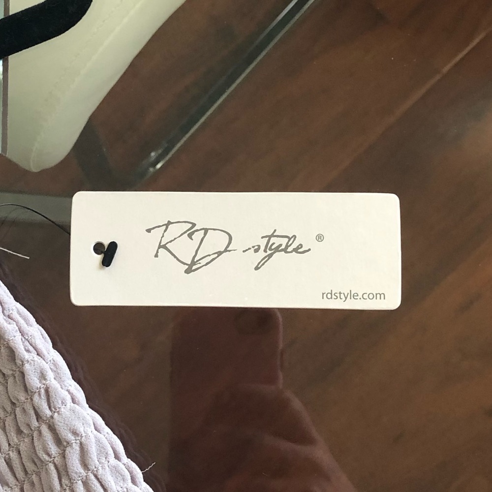 RD STYLE Smocked Tiered Mini Skirt Violet Ice Large - Picture 7 of 7